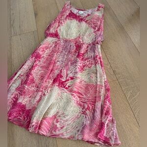 Anthropologie Postmark Pink 100% Silk Dress Size 4